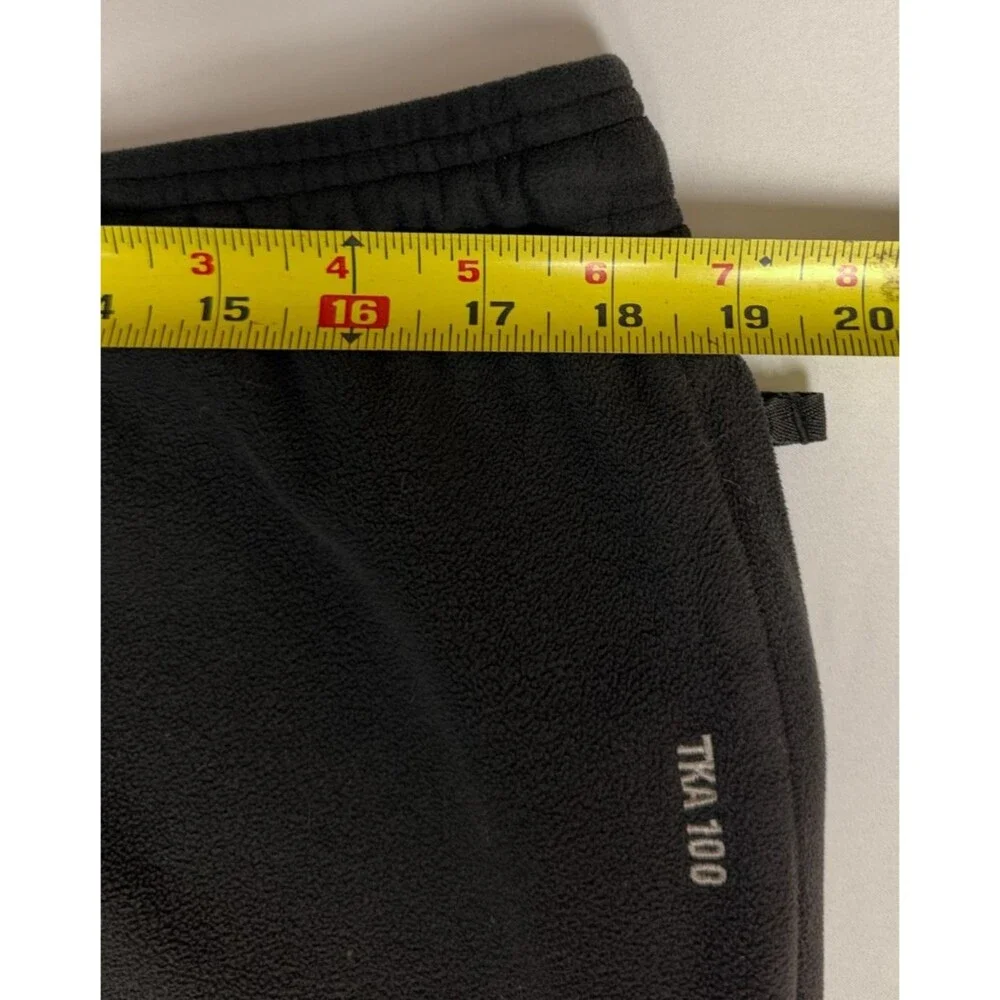 The North Face TKA 100 Fleece Pants Men's L Black Straight Leg Zip Pockets